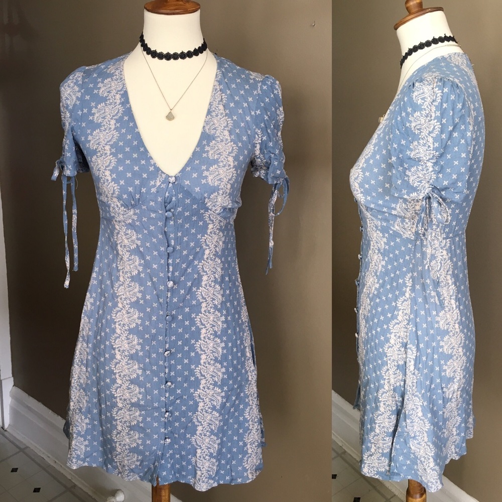 Soulmates Mini Print Button Up Dress